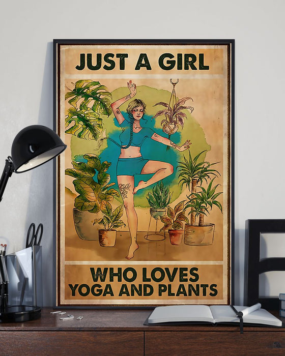 Yoga Just A Girl Who Loves Yoga And Plants Vertical Canvas And Poster | Wall Decor Visual Art