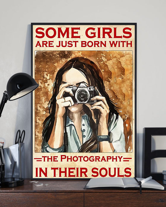 Some Girls Born With Photography Photographer Vertical Canvas And Poster | Wall Decor Visual Art