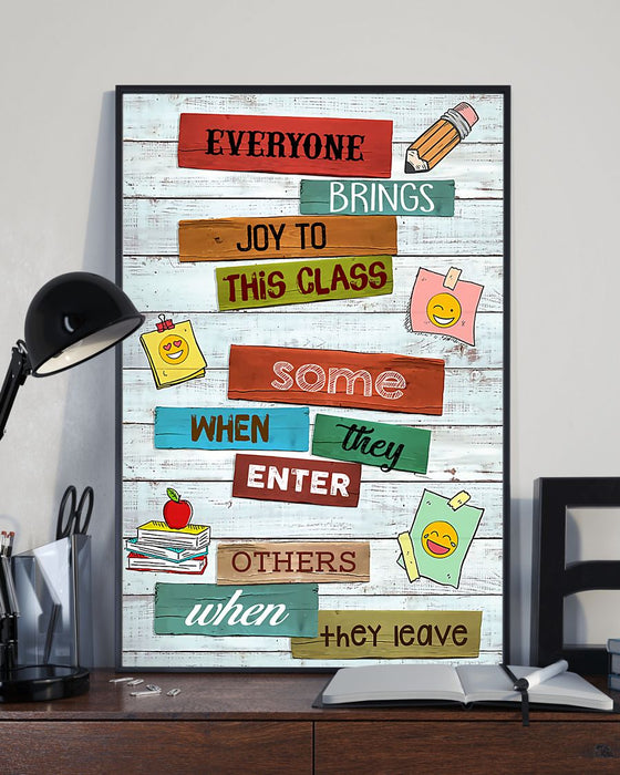 Teacher Everyone Brings Joy To Class Vertical Canvas And Poster | Wall Decor Visual Art