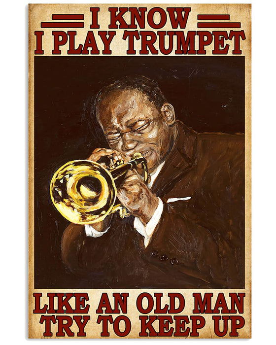 Trumpet Try To Keep Up Vertical Canvas And Poster | Wall Decor Visual Art