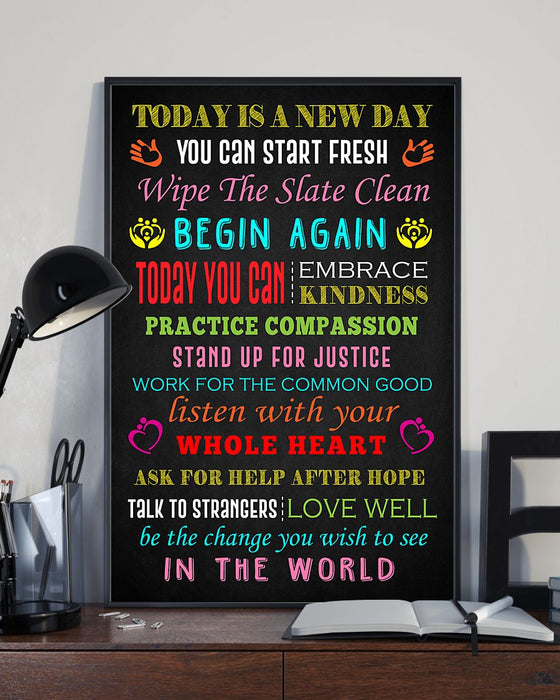 Social Worker Today Is A New Day Poster Vertical Canvas And Poster | Wall Decor Visual Art