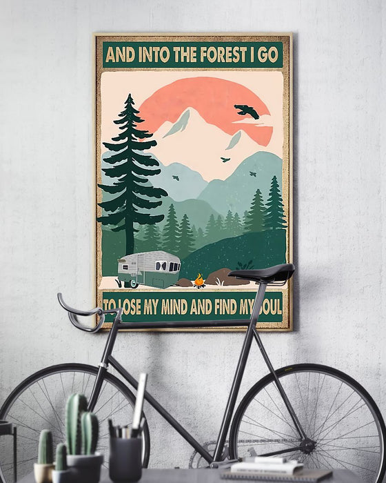 Camping Into The Forest Vertical Canvas And Poster | Wall Decor Visual Art