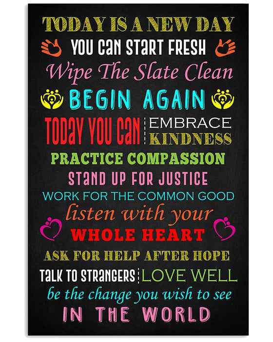 Social Worker Today Is A New Day Poster Vertical Canvas And Poster | Wall Decor Visual Art