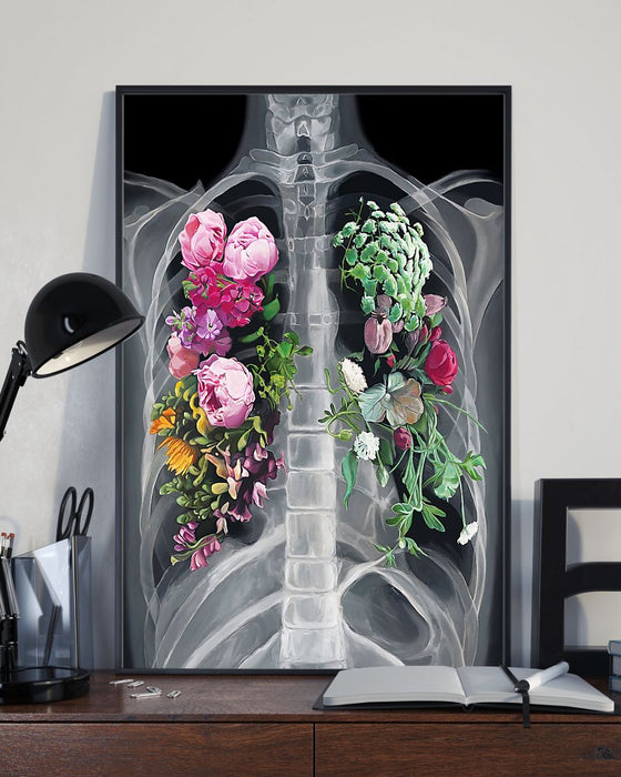 X-Ray Floral Radiologist Vertical Canvas And Poster | Wall Decor Visual Art