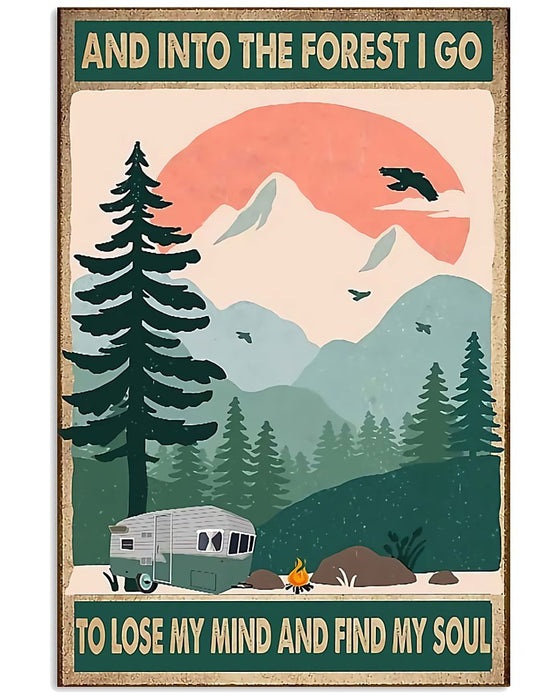 Camping Into The Forest Vertical Canvas And Poster | Wall Decor Visual Art