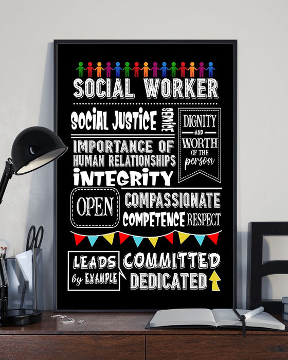 Social Worker Social Justice Service Vertical Canvas And Poster | Wall Decor Visual Art