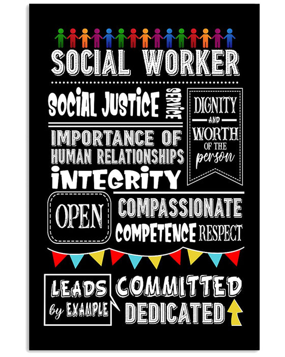 Social Worker Social Justice Service Vertical Canvas And Poster | Wall Decor Visual Art