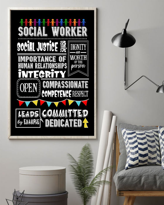 Social Worker Social Justice Service Vertical Canvas And Poster | Wall Decor Visual Art