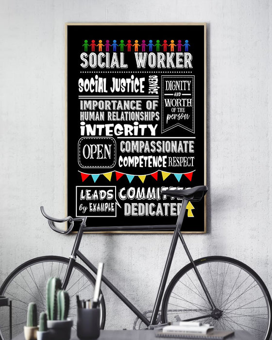 Social Worker Social Justice Service Vertical Canvas And Poster | Wall Decor Visual Art