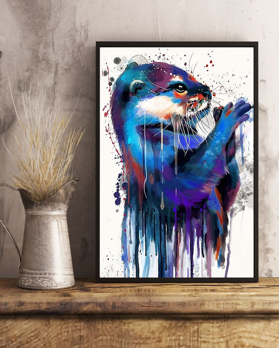 Otter Poster Colors Vertical Canvas And Poster | Wall Decor Visual Art