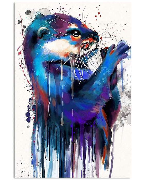 Otter Poster Colors Vertical Canvas And Poster | Wall Decor Visual Art
