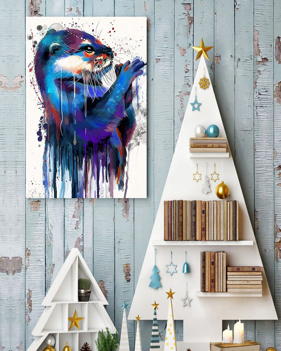 Otter Poster Colors Vertical Canvas And Poster | Wall Decor Visual Art