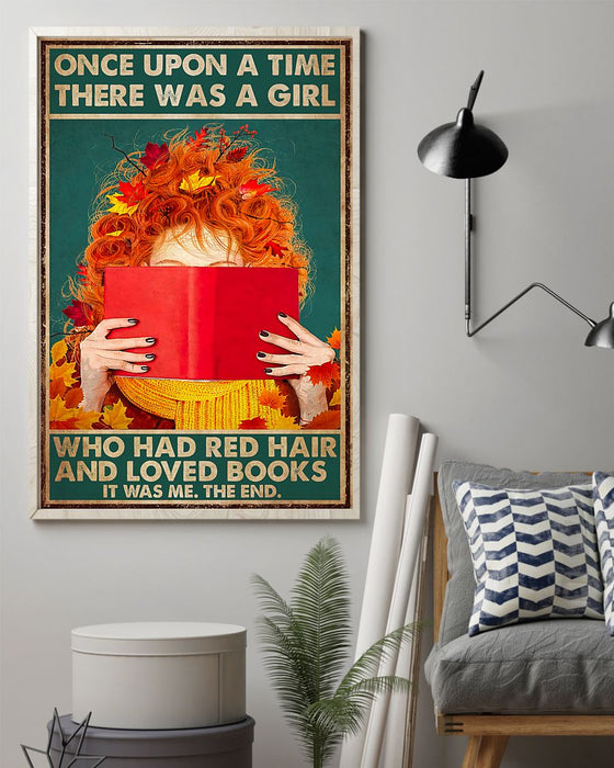 Redhead A Girl Who Had Red Hair And Loved Books Vertical Canvas And Poster | Wall Decor Visual Art