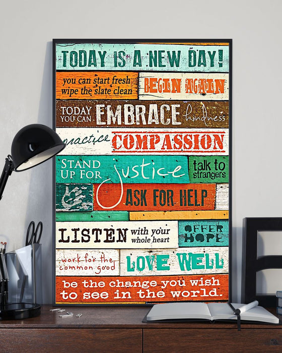 Social Worker Today Is A New Day Vertical Canvas And Poster | Wall Decor Visual Art