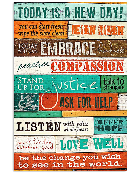 Social Worker Today Is A New Day Vertical Canvas And Poster | Wall Decor Visual Art