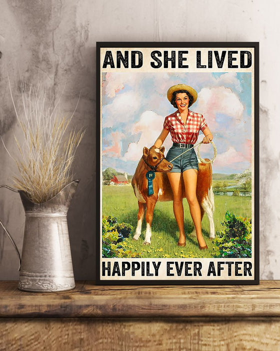 Farmer And She Lived Happily Ever After Vertical Canvas And Poster | Wall Decor Visual Art