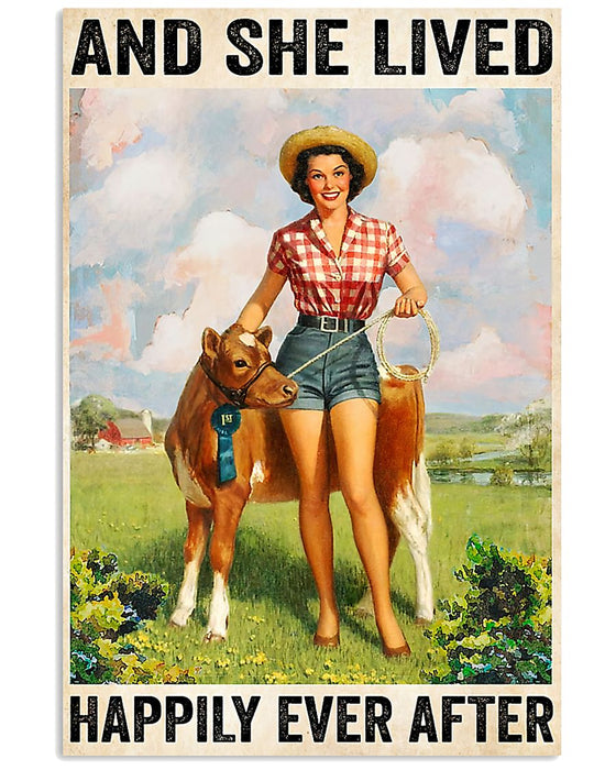 Farmer And She Lived Happily Ever After Vertical Canvas And Poster | Wall Decor Visual Art