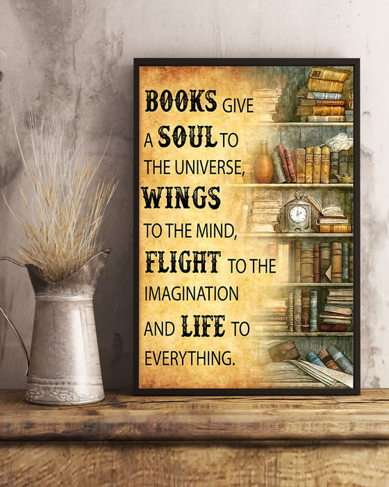 Librarian Books Give A Soul To Universe Poster Vertical Canvas And Poster | Wall Decor Visual Art