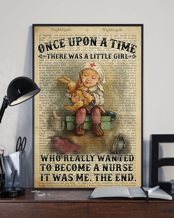 Nurse Once Upon A Time There Was A Little Girl Vertical Canvas And Poster | Wall Decor Visual Art
