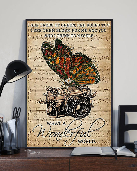 Photographer What A Wonderful World Vertical Canvas And Poster | Wall Decor Visual Art