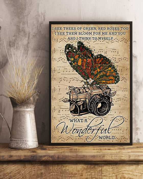 Photographer What A Wonderful World Vertical Canvas And Poster | Wall Decor Visual Art