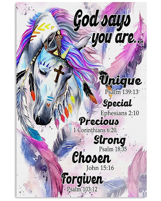 Horse Girl God Says You Are Vertical Canvas And Poster | Wall Decor Visual Art