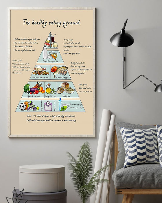 Nutritionist The Healthy Eating Pyramid Vertical Canvas And Poster | Wall Decor Visual Art