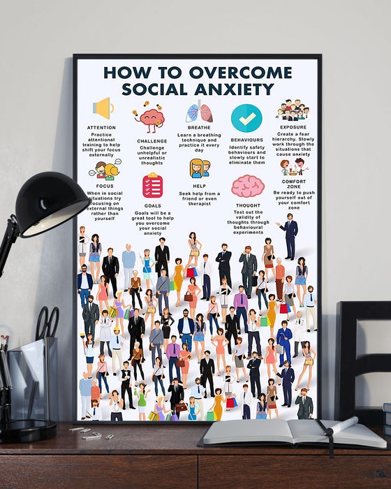 Social Worker How To Overcome Social Anxiety Vertical Canvas And Poster | Wall Decor Visual Art