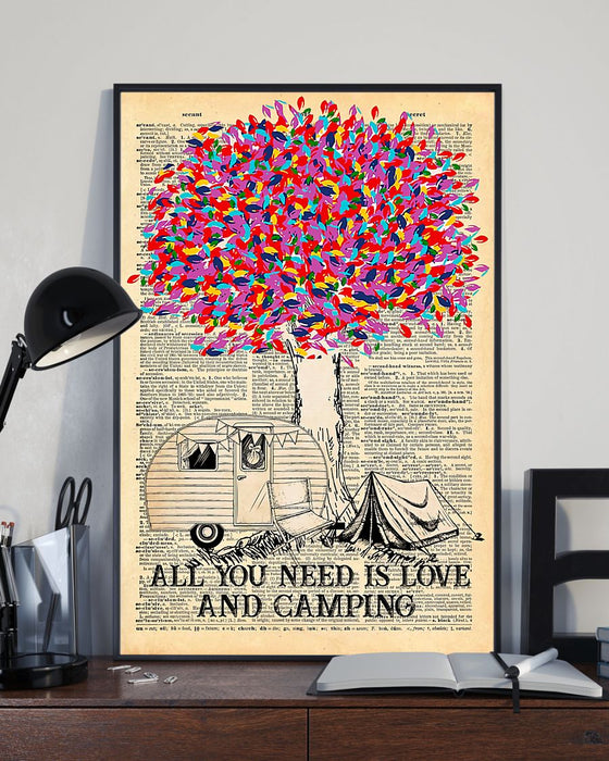 All You Need Is Love And Camping Vertical Canvas And Poster | Wall Decor Visual Art