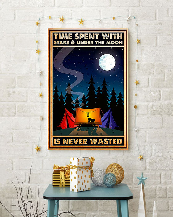 Camping Time Spent With Stars Vertical Canvas And Poster | Wall Decor Visual Art
