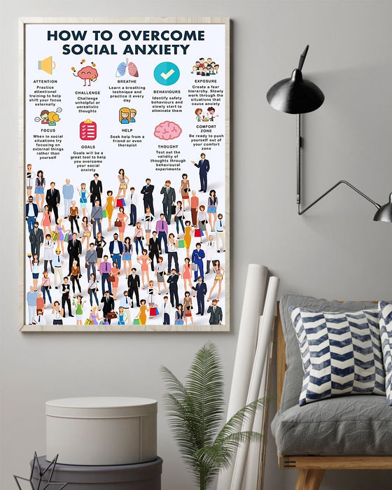 Social Worker How To Overcome Social Anxiety Vertical Canvas And Poster | Wall Decor Visual Art