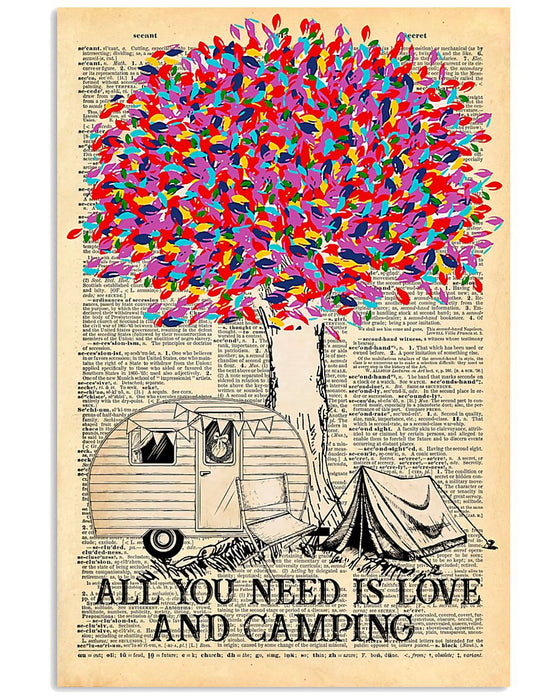 All You Need Is Love And Camping Vertical Canvas And Poster | Wall Decor Visual Art