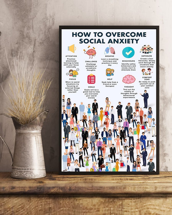 Social Worker How To Overcome Social Anxiety Vertical Canvas And Poster | Wall Decor Visual Art