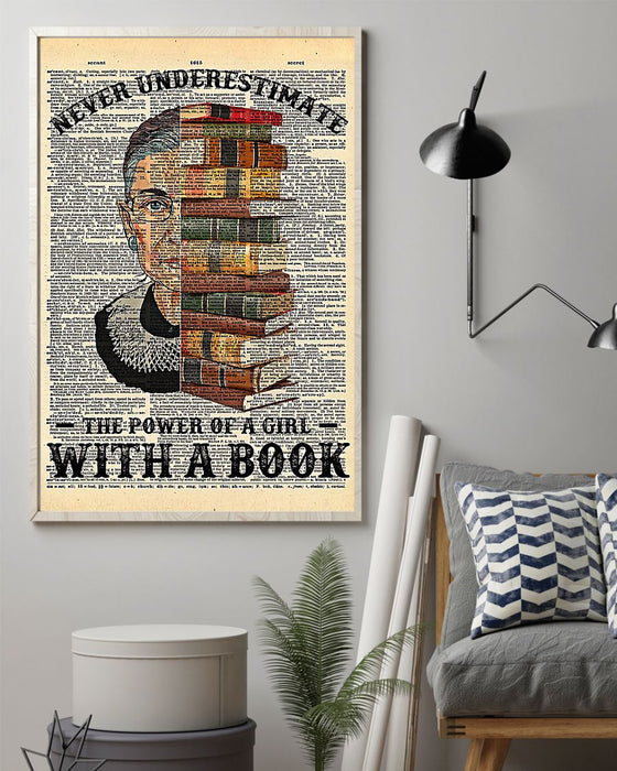 Librarian The Power Of A Girl With A Book Vertical Canvas And Poster | Wall Decor Visual Art