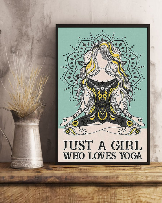 Yoga - Just A Girl Who Loves Yoga Vertical Canvas And Poster | Wall Decor Visual Art