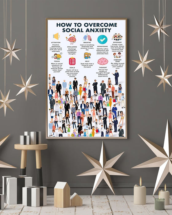 Social Worker How To Overcome Social Anxiety Vertical Canvas And Poster | Wall Decor Visual Art