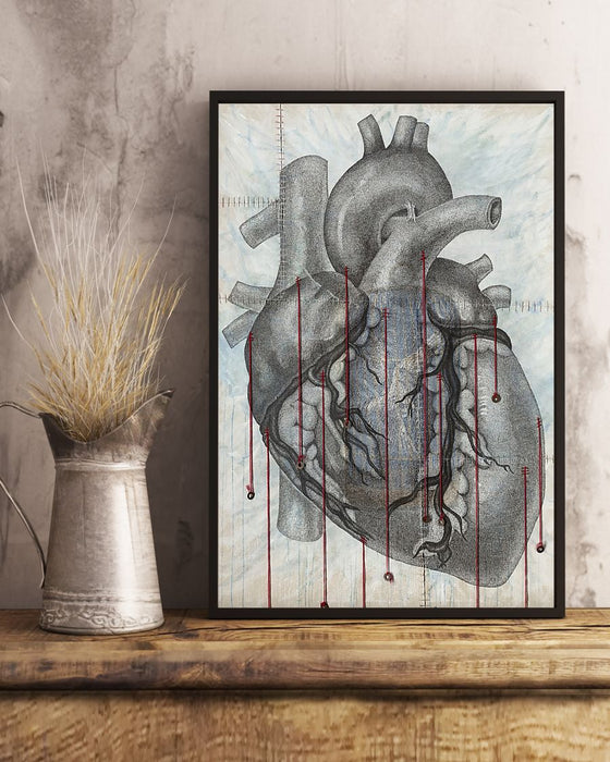 Heart Anatomy Strings Cardiologist Vertical Canvas And Poster | Wall Decor Visual Art