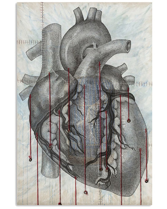 Heart Anatomy Strings Cardiologist Vertical Canvas And Poster | Wall Decor Visual Art
