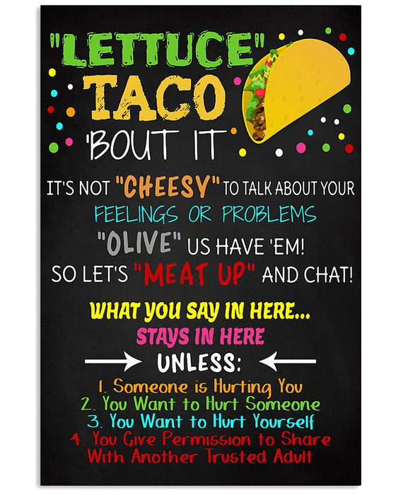 Social Worker Lettuce Taco Vertical Canvas And Poster | Wall Decor Visual Art