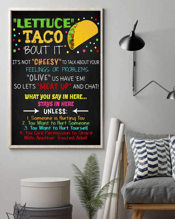 Social Worker Lettuce Taco Vertical Canvas And Poster | Wall Decor Visual Art