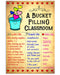 Teacher A Bucket Filling Classroom Vertical Canvas And Poster | Wall Decor Visual Art