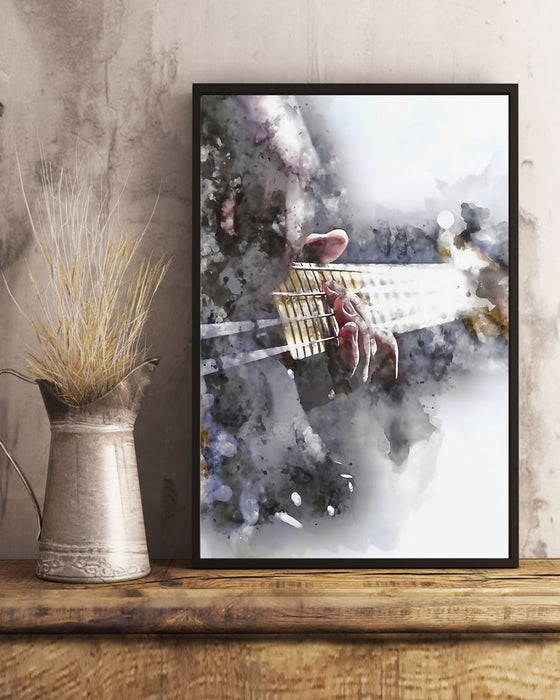 Bass Guitar White Electric Image Vertical Canvas And Poster | Wall Decor Visual Art