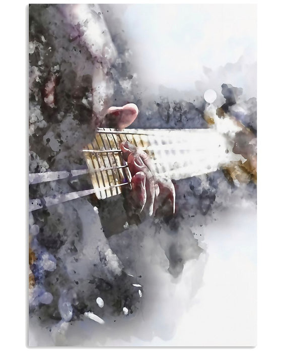Bass Guitar White Electric Image Vertical Canvas And Poster | Wall Decor Visual Art