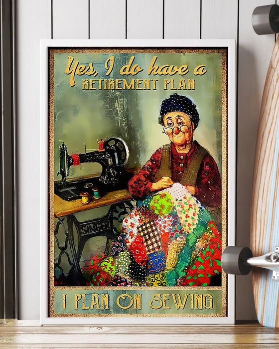 I Plan On Sewing Vertical Canvas And Poster | Wall Decor Visual Art