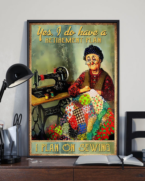 I Plan On Sewing Vertical Canvas And Poster | Wall Decor Visual Art