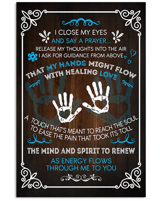 Chiropractic Close My Eyes And Say A Prayer Vertical Canvas And Poster | Wall Decor Visual Art