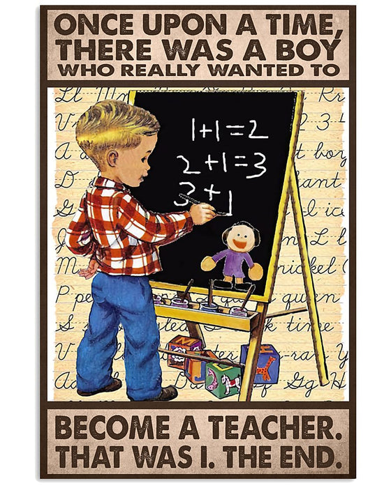 Become Teacher Vertical Canvas And Poster | Wall Decor Visual Art