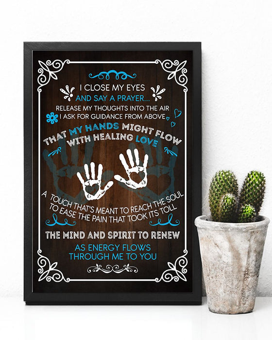 Chiropractic Close My Eyes And Say A Prayer Vertical Canvas And Poster | Wall Decor Visual Art