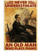 Piano Never Underestimate An Old Man Vertical Canvas And Poster | Wall Decor Visual Art