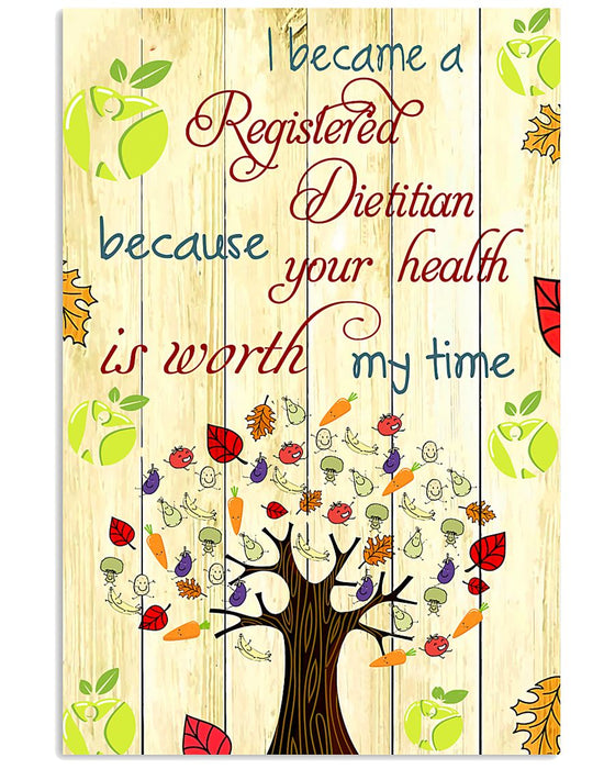 I Became A Registered Dietitian Vertical Canvas And Poster | Wall Decor Visual Art